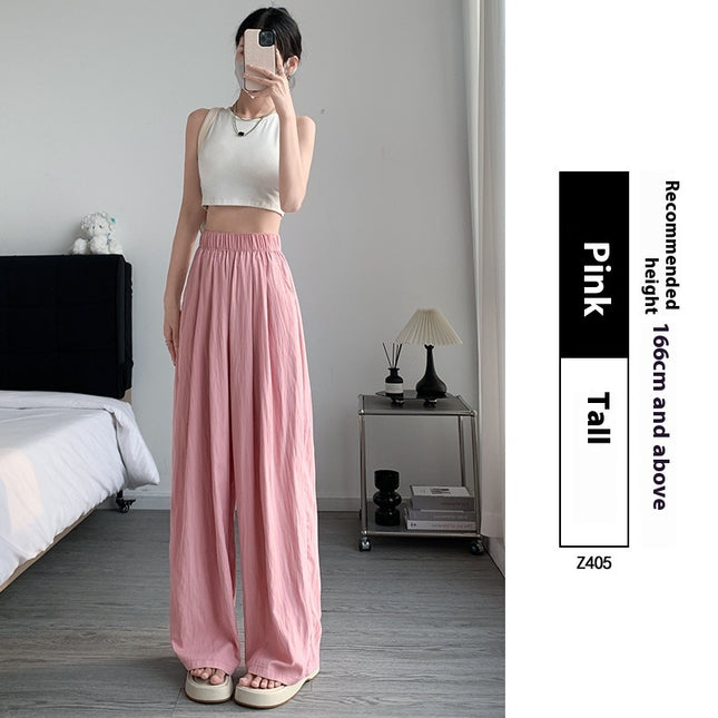 Loose Drape Casual Straight-leg Thin Ice Silk Wide-leg Pants