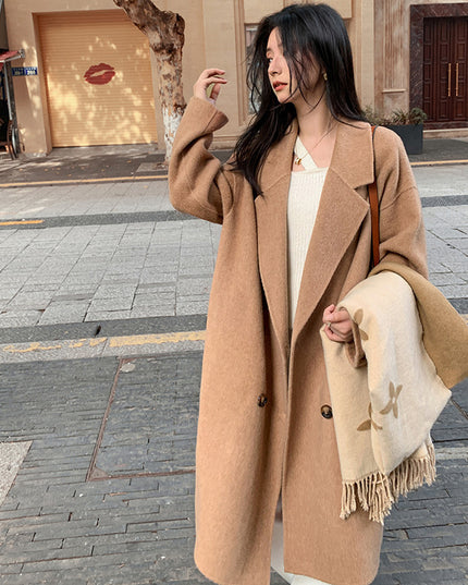 Alpaca Fleecefiber Woolen Overcoat For Women