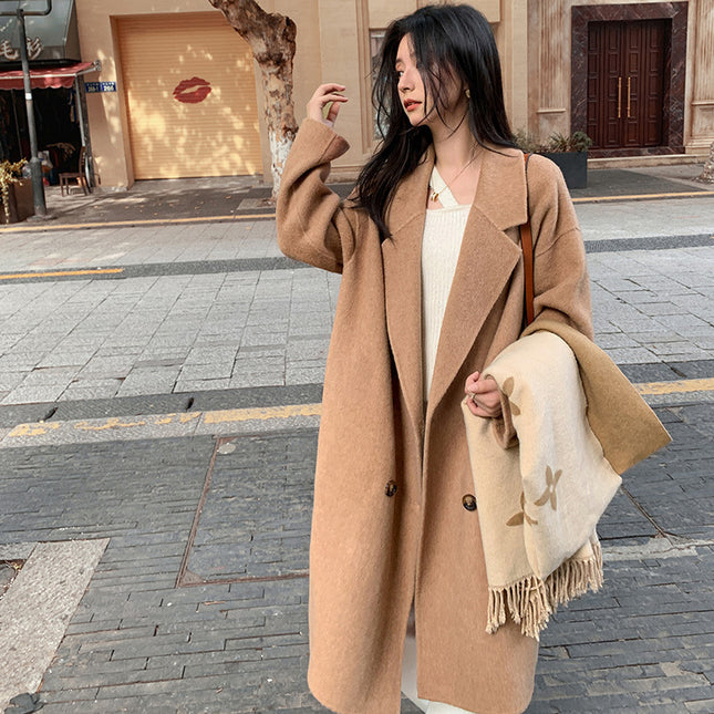 Alpaca Fleecefiber Woolen Overcoat For Women