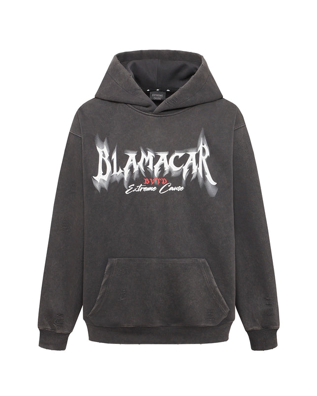 American Retro Heavy Washed Hoodie Design Sense Printed Hoodie