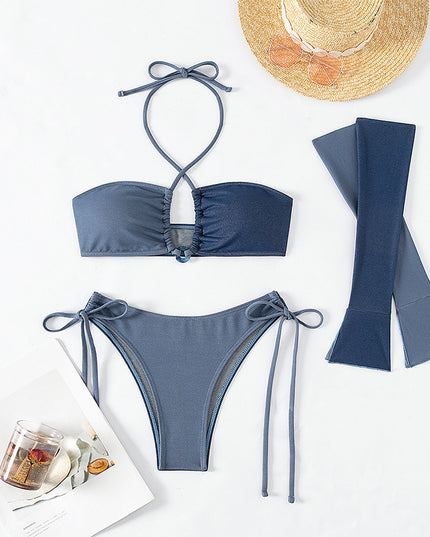 Women's Bikini Lace-up Swimsuit Three-point