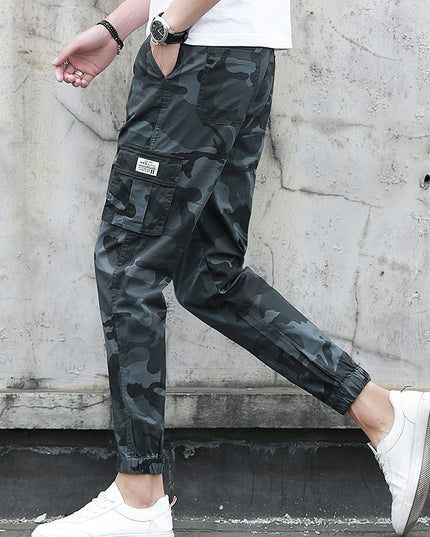 Camouflage tooling multi-pocket pants feet feet pants pants nine pants