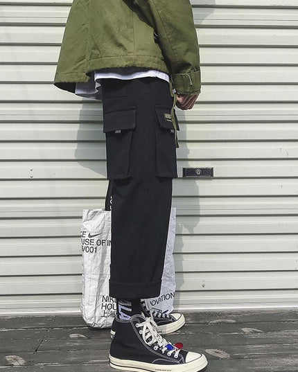 Loose straight-leg overalls