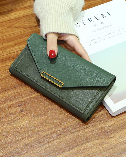A Multi-functional Buckle Retro Thin Coin Purse From Japan And South Korea