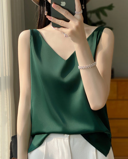 Sling Vest Inner Match Satin Silky Base Loose Sleeveless Top