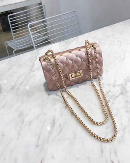 Diamond Chain One-Shoulder Diagonal Small Square Bag