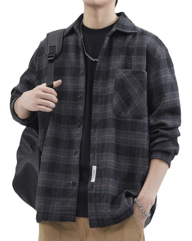 Men's Autumn And Winter Loose Long-sleeved Shirt Jacket Versatile Stain-resistant Top
