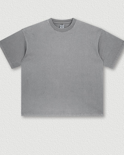 Heavy Washed Solid Color Short Sleeve Men And Women Same Style