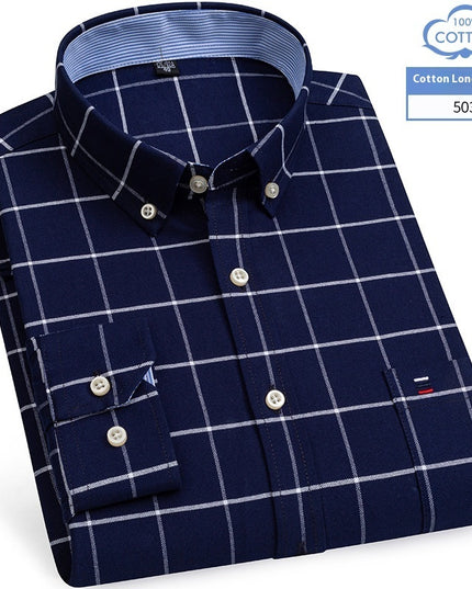 Men's Long-sleeved Cotton Shirt Business Casual Slim-fitting Shirt