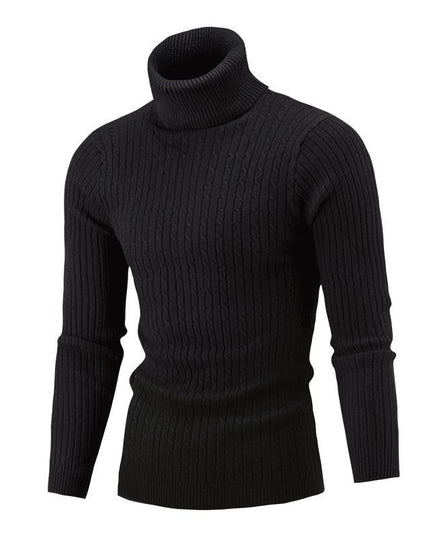 Men's Sweater Casual Retro Twisted Flower Turtleneck Knitting