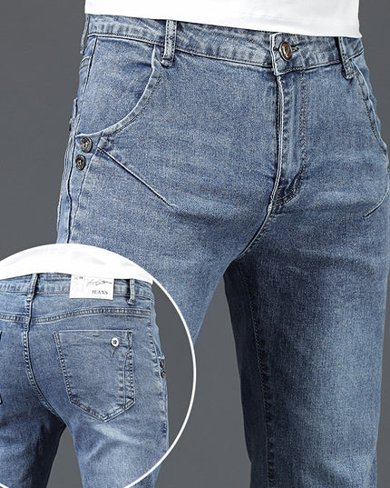 Jeans Men's Korean-style Slim Fit Stretch Skinny Trousers