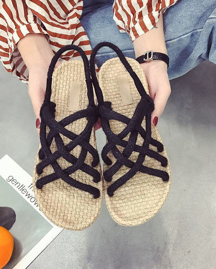 Braided Hemp Rope Sandals Female Student All-matching