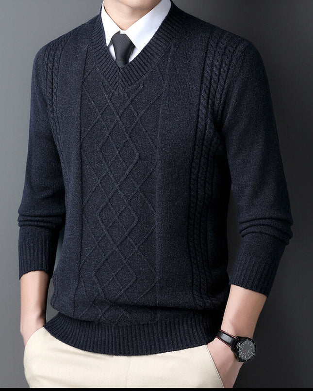 Chicken Collar Pullover Knitting Bottoming Shirt Men's Casual Sweater