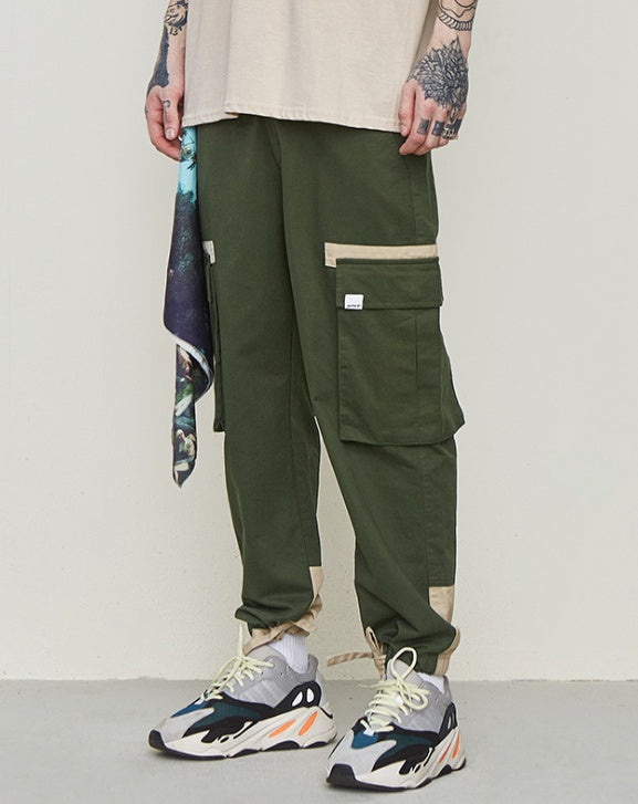 Drawstring beamed overalls