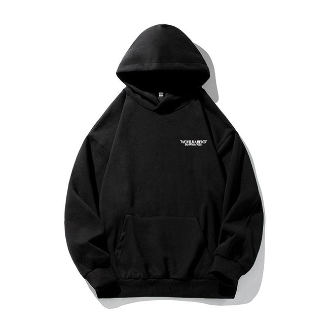 American Retro Hooded Sweater Men's Autumn Puff Print Coat