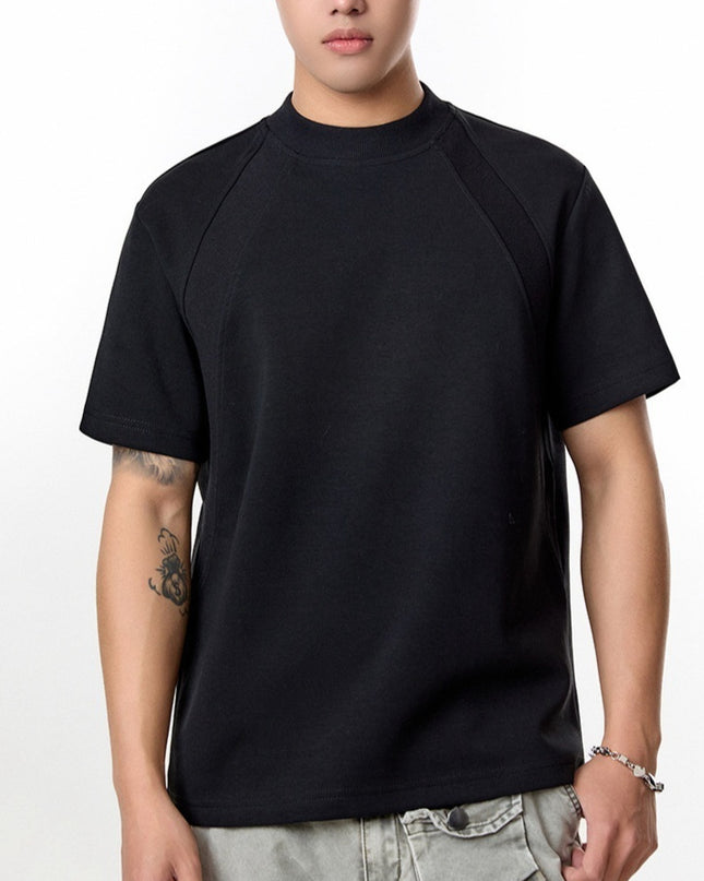 Air Layer Stitching Short Sleeve Top