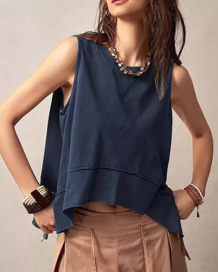 Summer Irregular Loose-fitting Sleeveless Shirt