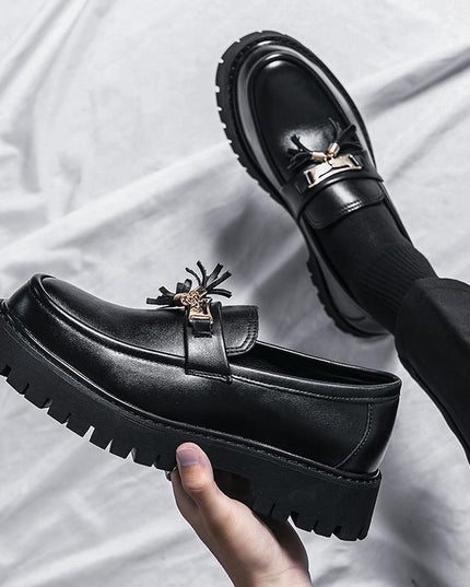 Men's Shoes British Style Black Leather Shoes