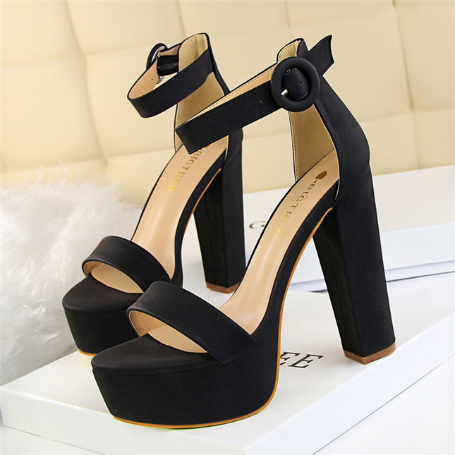 Super High-heeled Sandals Thick-heeled Stage Shoes Catwalk