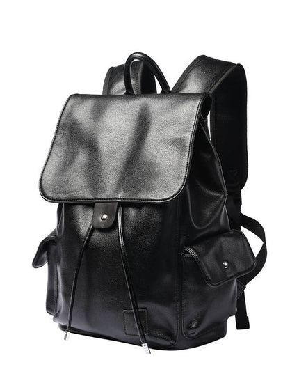 Double shoulder bag men's Korean style leather business trend flip flip backpack with fashion backpack, student bag, men's travel bag
