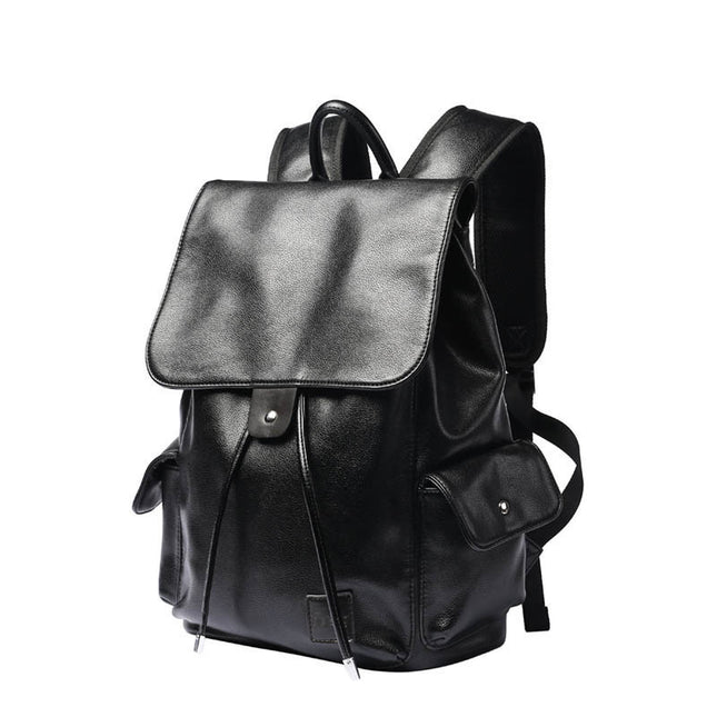 Double shoulder bag men's Korean style leather business trend flip flip backpack with fashion backpack, student bag, men's travel bag