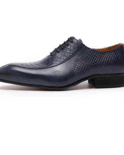 New Summer Business  Oxford Leather  Trend Snake Embossed Cowhide Shoes