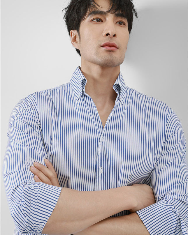 Striped Men's V-neck Long Sleeve Shirt
