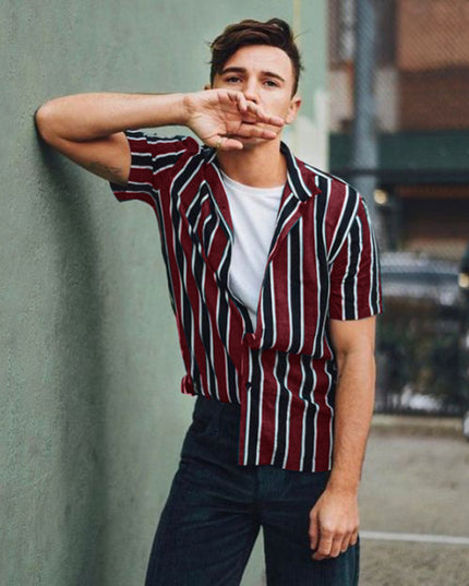 Striped casual men's shirt