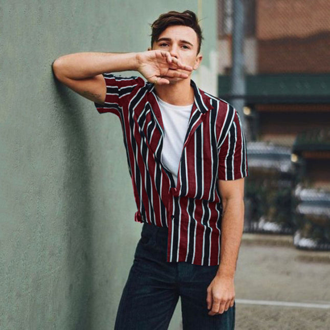 Striped casual men's shirt