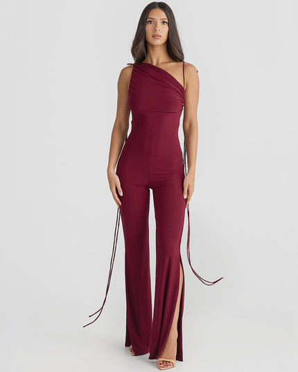 Female Fashionable With Side-slit Slim Fit Bodysuit