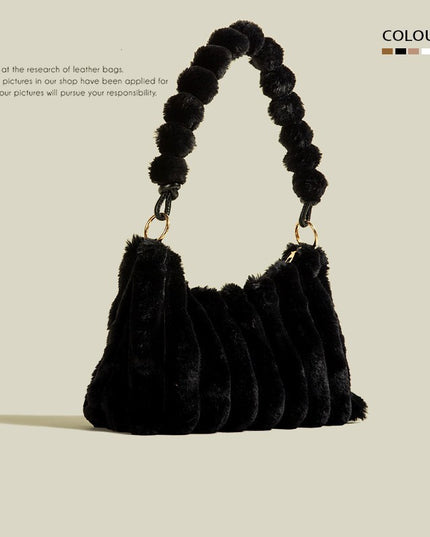High-grade Plush Underarm Bag Women's Large Capacity Shoulder