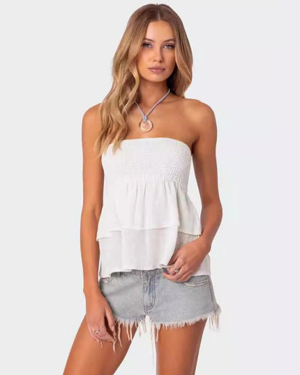 Summer Bandeau Sexy Off-the-shoulder Women's Top