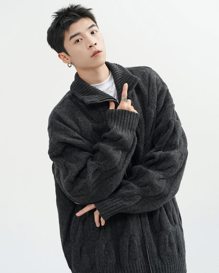 Retro Twist Cardigan Sweater For Men