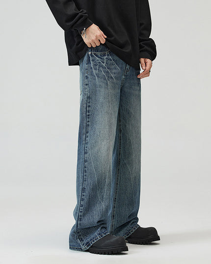Men's Lightning Crack Blue Jeans