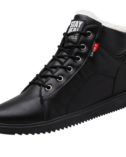 Men's cotton boots plus velvet warm mid-cut shoes men's Martin boots