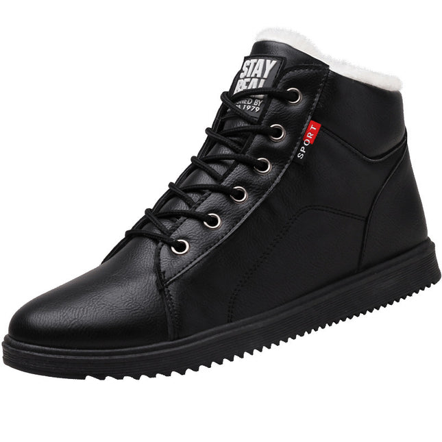 Men's cotton boots plus velvet warm mid-cut shoes men's Martin boots