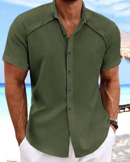 Hawaiian Casual Short Sleeve Solid Color