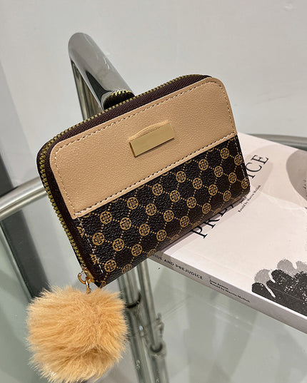 Women's Short Printing Color Contrast Korean Style Bag Wallet