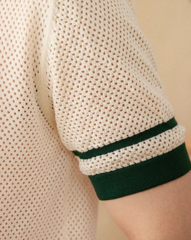 Special Preppy Style Short Sleeve Hollow Cardigan