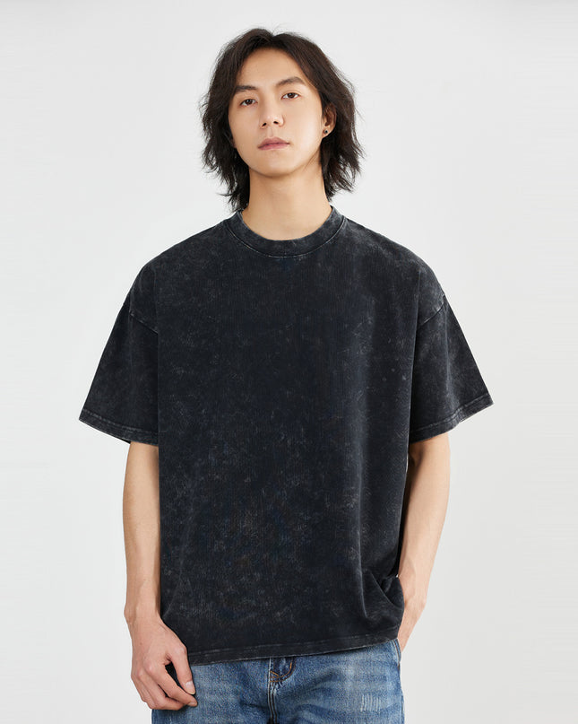 Washed Old T-shirt Men's Drop Shoulder Loose Cotton Base Shirt