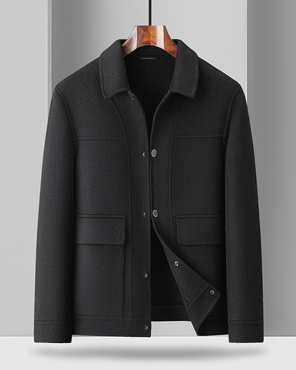 Woolen Coat Male Plus Size Turn-down Collar Coat