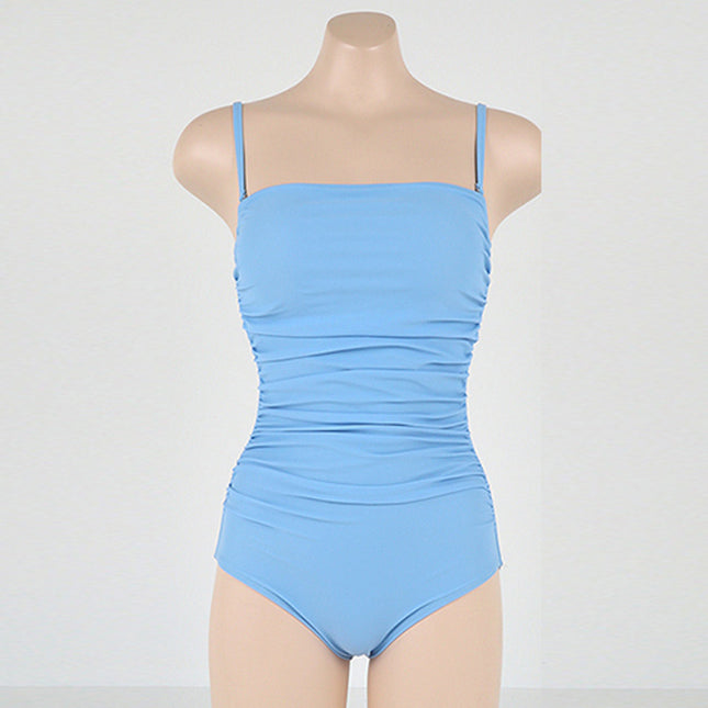 Sling Style Belly Pleated Slim-fit Sexy Hot Spring Bathing Suit