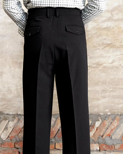 Italian Casual Wide-leg Suit Pants British High Waist Baggy Straight Trousers
