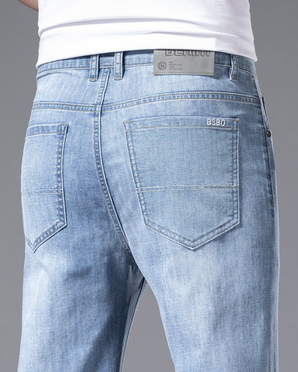 Men's Jeans Loose Straight Plus Size Pants Mid-high Waist
