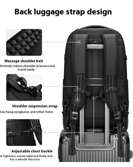 Vacuum Expandable Trolley Backpack Large Capacity Scalable Business Trip