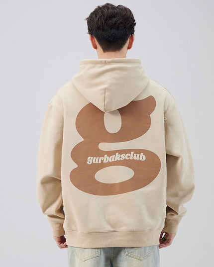 Printed Pullover Hooded Long Sleeves Men's Sweater