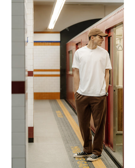 Basic Solid Color Heavy Underwear Short-sleeved T-shirt Men