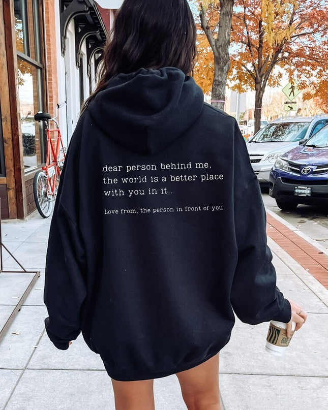 Every Thing Will Be Okay Creative Letter Hoody Female Casual Pocket Hoodie Fashion Loose Clothes Warm Comfortable Pullover