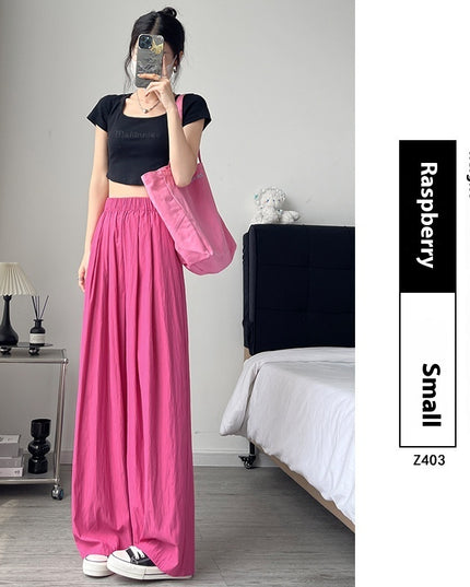 Loose Drape Casual Straight-leg Thin Ice Silk Wide-leg Pants