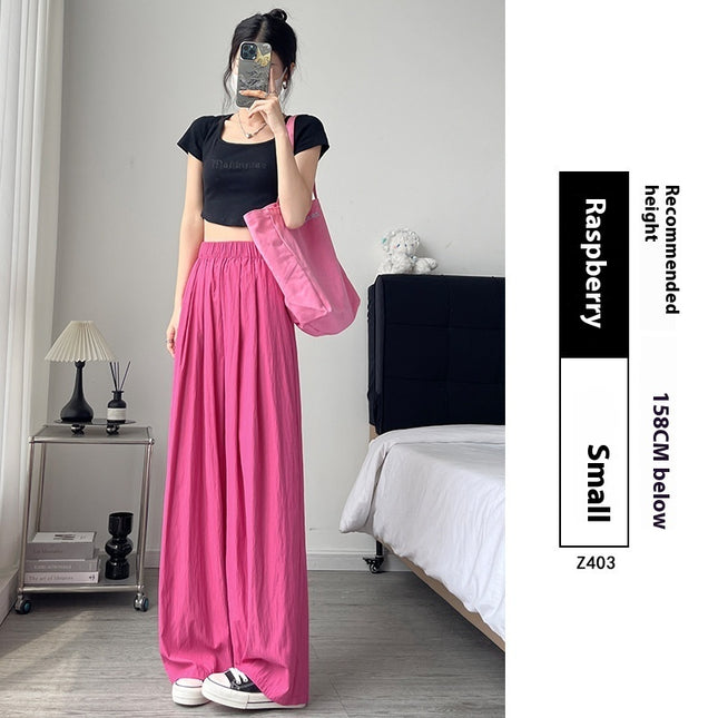 Loose Drape Casual Straight-leg Thin Ice Silk Wide-leg Pants